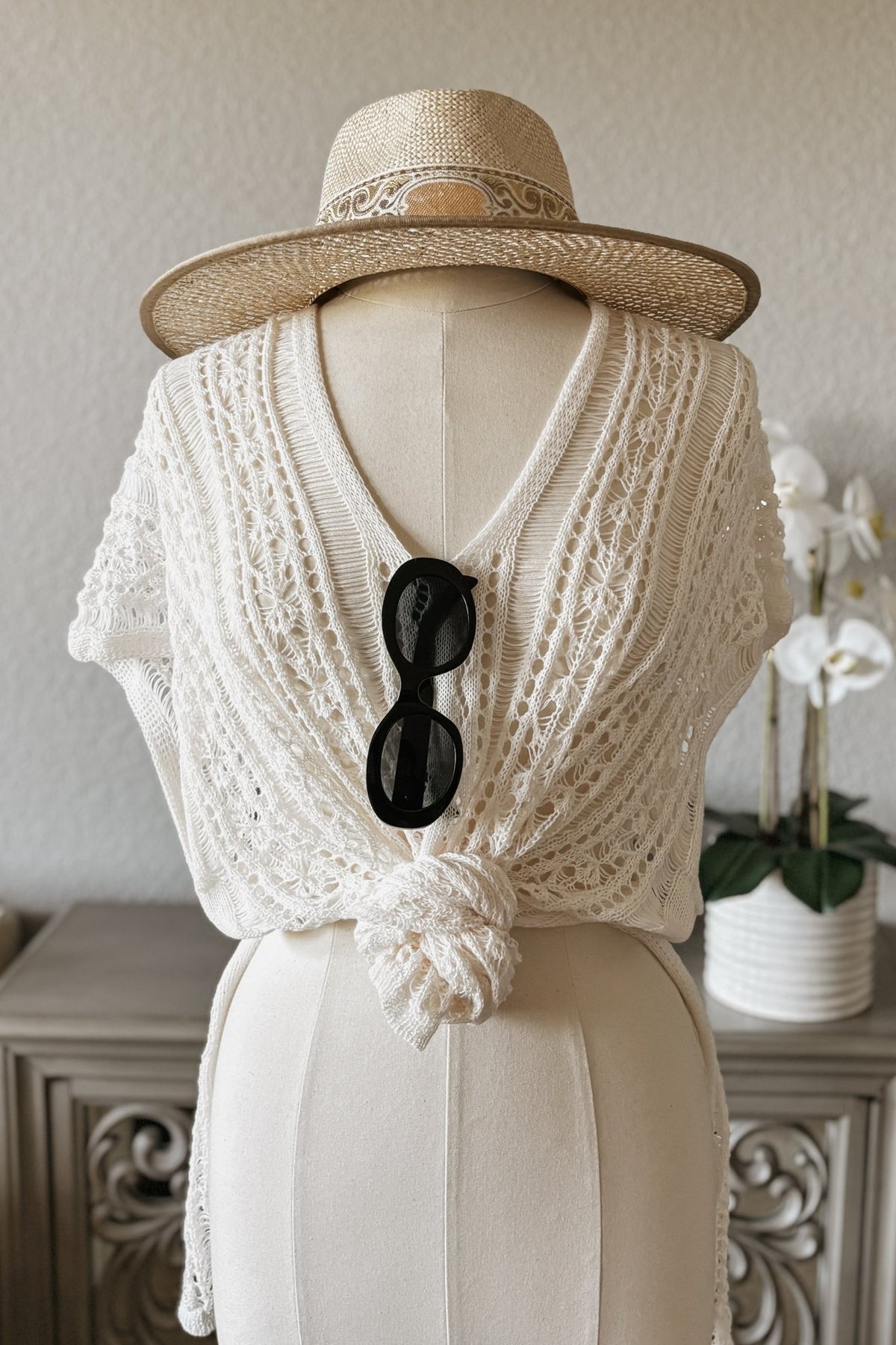 Women&#39;s Crochet Dress Swim Cover Up | Ivory - Women&#39;s Dresses - Blooming Daily