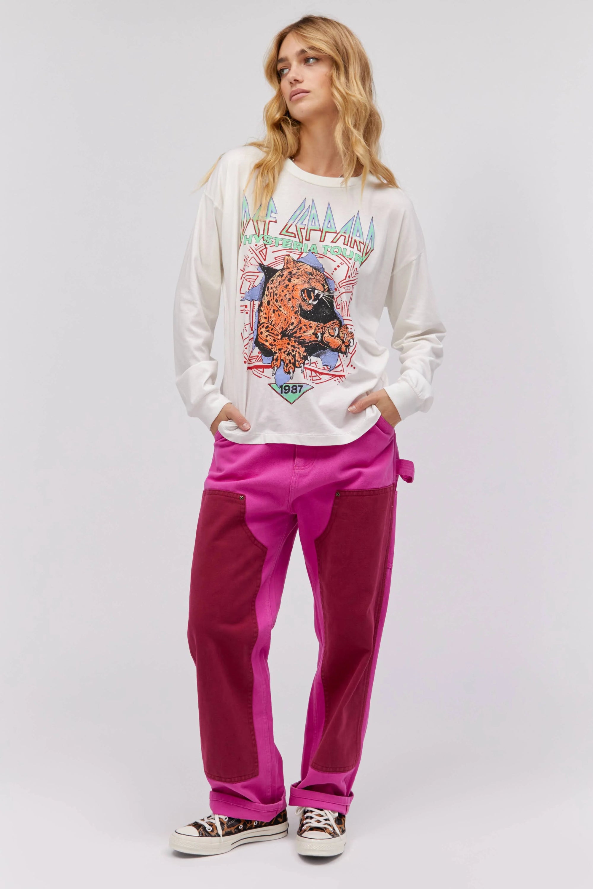 Daydreamer LA | Def Leppard Boyfriend Tee | Long Sleeve Merch Tee - Women's Shirts & Tops - Blooming Daily