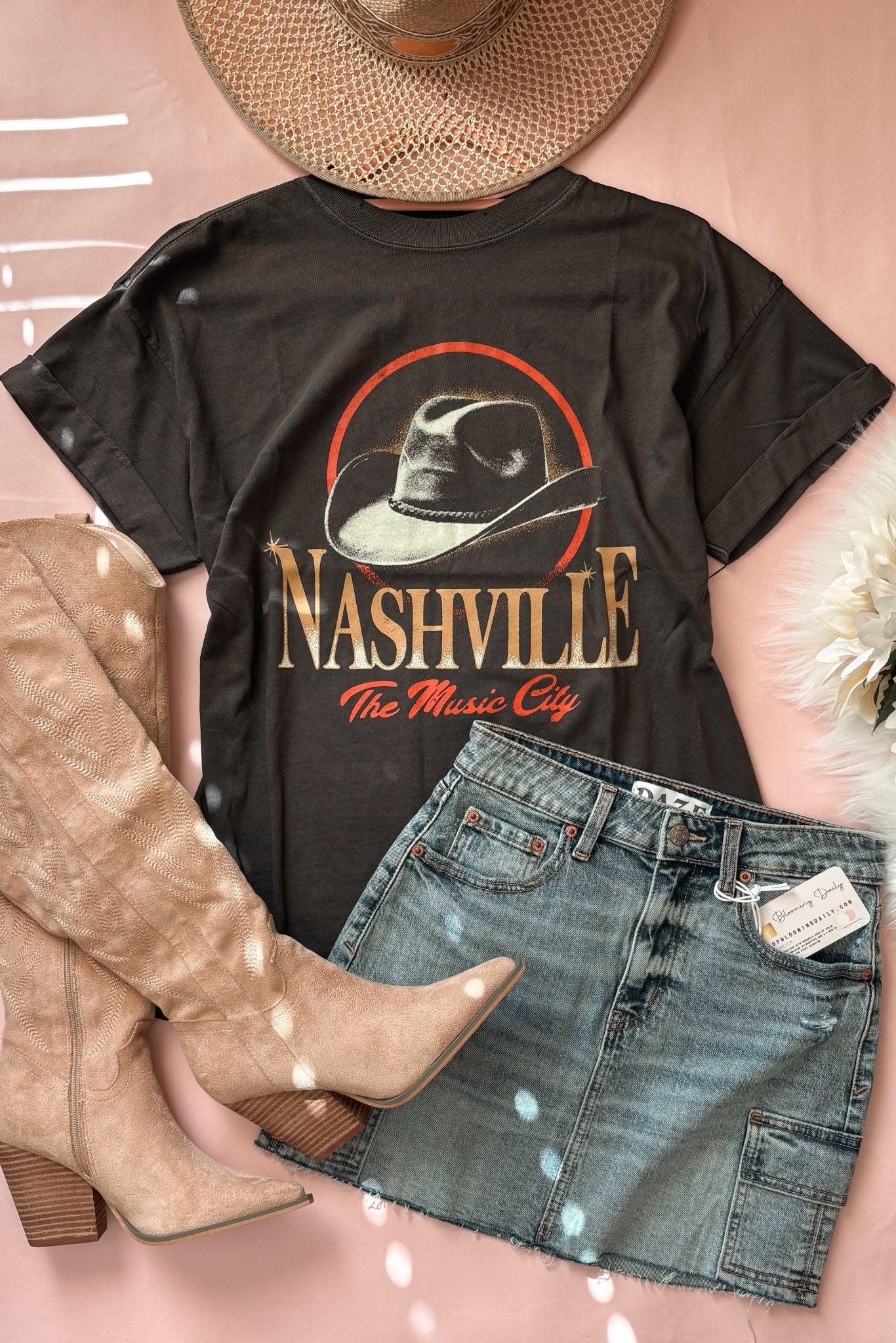 Girl Dangerous | Nashville Music City | Relaxed Fit | Graphic Tee - Women's Shirts & Tops - Blooming Daily