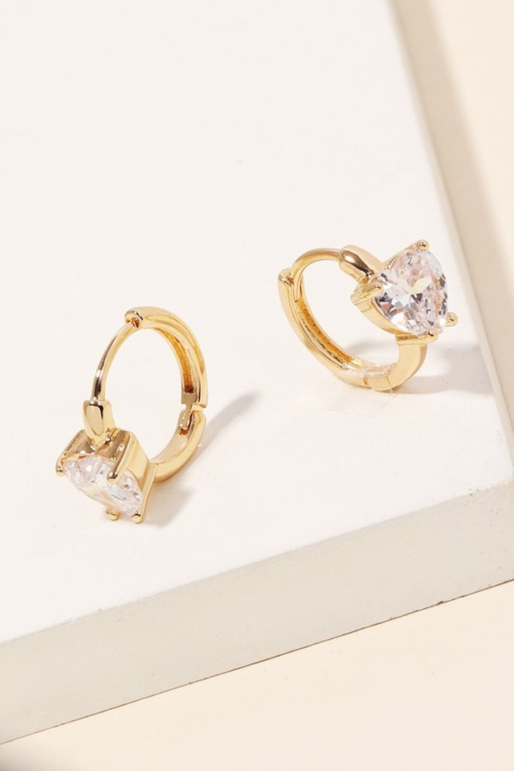 Heart Crystal Huggie Hoop Earrings | Women&#39;s Accessories | Jewelry - Women&#39;s Jewelry - Blooming Daily