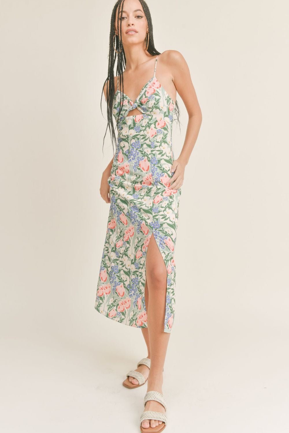 Sage The Label | Romantic Floral Midi Dress - Women&#39;s Dresses - Blooming Daily