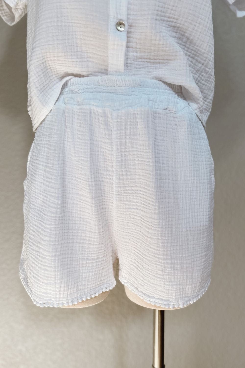 Saint Barths Italian White Cotton Gauze Shorts | Premium Quality & Stylish Comfort - Women's Shorts - Blooming Daily