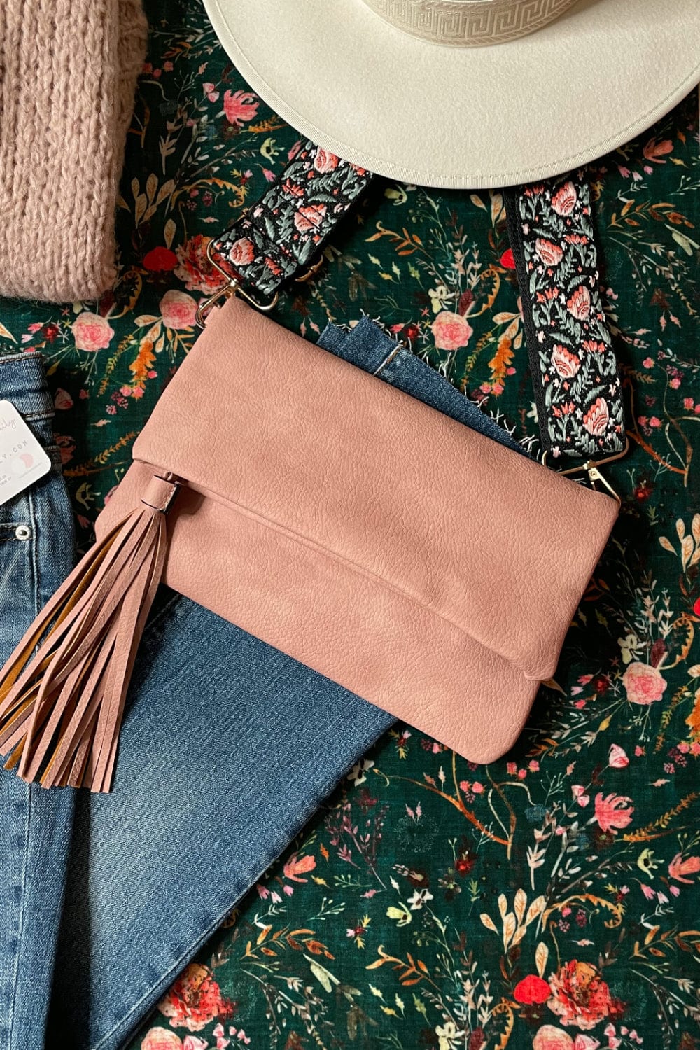 Told You So Folded Vegan Leather Crossbody Clutch Combo Bag - Accessories - Blooming Daily