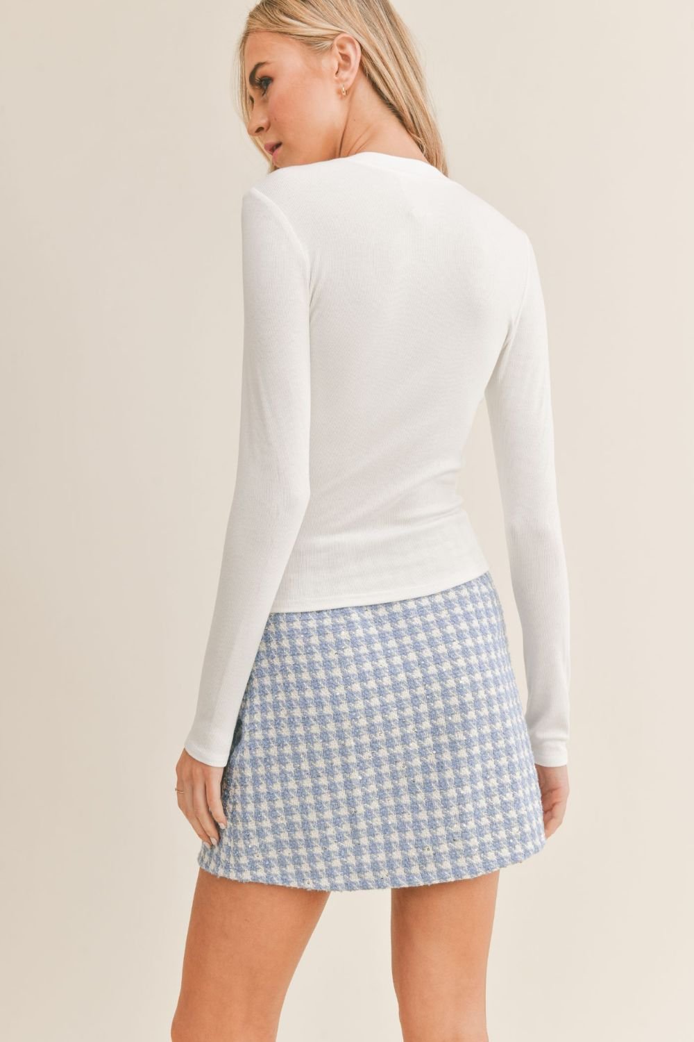Women's Crewneck Long Sleeve Basic Top | Sadie & Sage | White - Women's Shirts & Tops - Blooming Daily