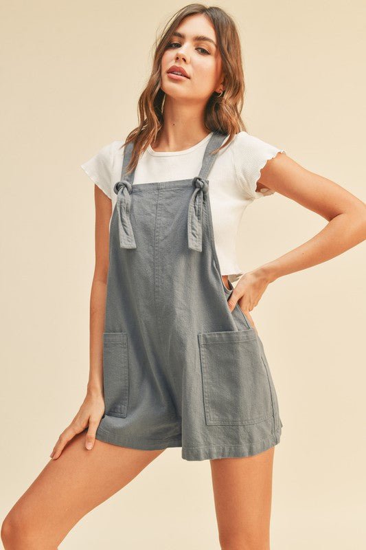 Women's Overall Shorts | Denim Blue - Women's Shorts - Blooming Daily