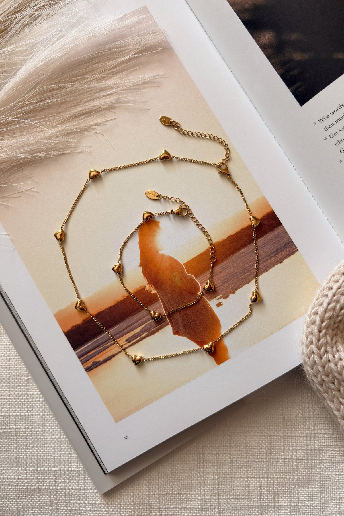 18k Gold Heart Jewelry | Heart Bracelet | Waterproof Accessories - Women&#39;s Jewelry - Blooming Daily