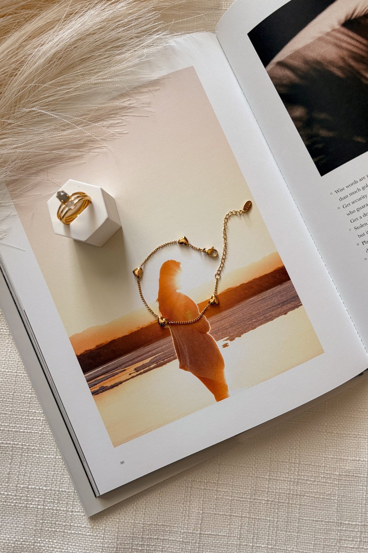 18k Gold Heart Jewelry | Heart Bracelet | Waterproof Accessories - Women&#39;s Jewelry - Blooming Daily