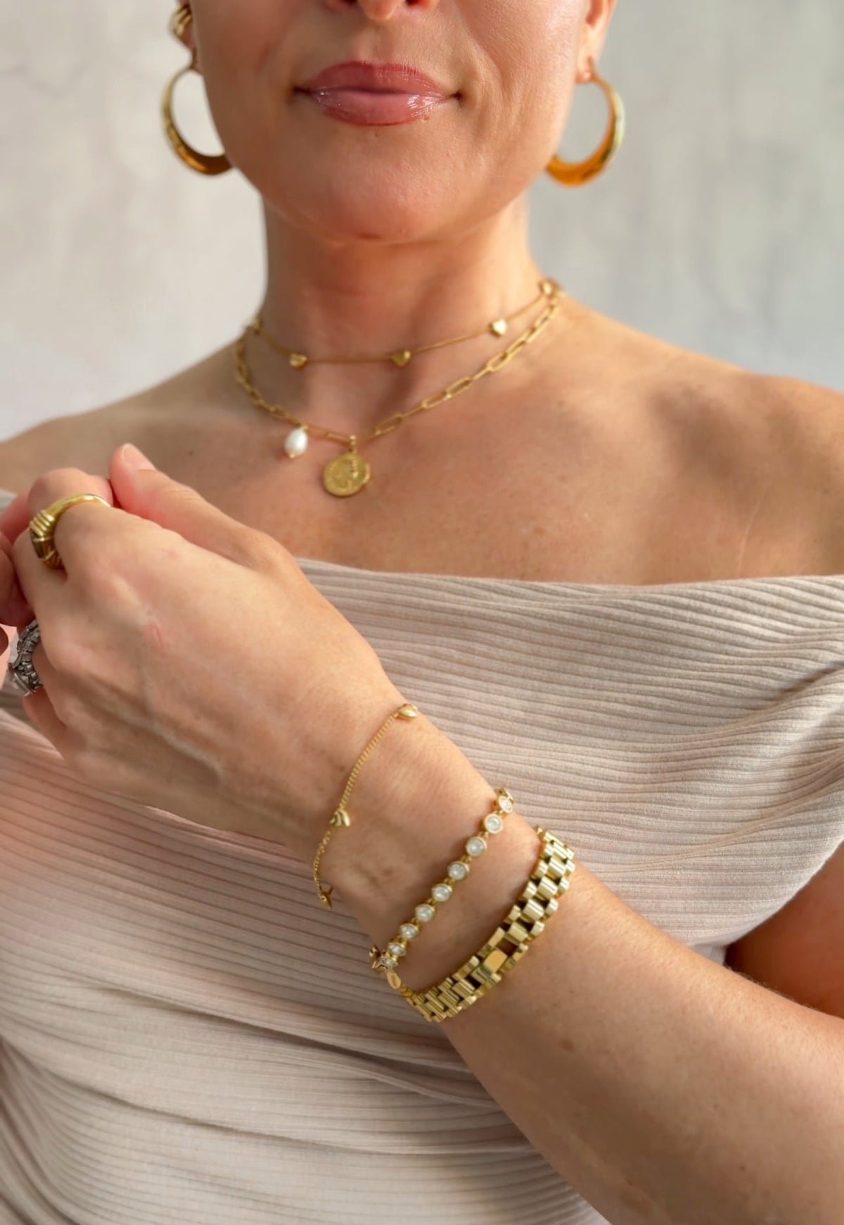 18k Gold Heart Jewelry | Heart Bracelet | Waterproof Accessories - Women&#39;s Jewelry - Blooming Daily