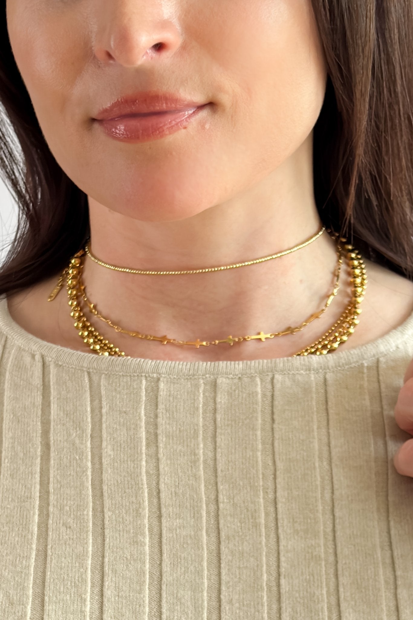 18k Gold Plated Stainless Steel Cross Necklace - Women's Jewelry - Blooming Daily