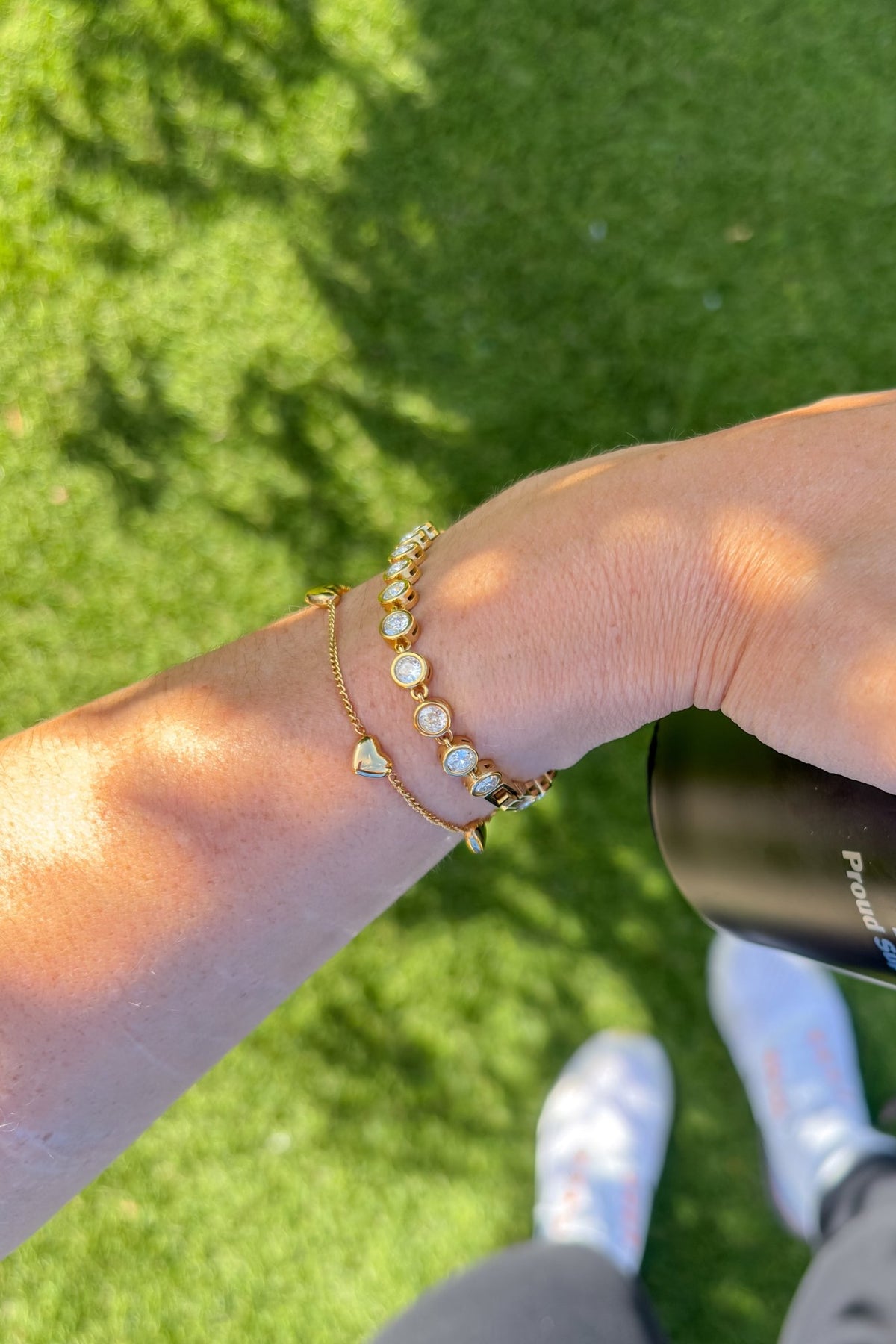 18k Gold Tennis Bracelet | Waterproof Jewelry - Women&#39;s Jewelry - Blooming Daily