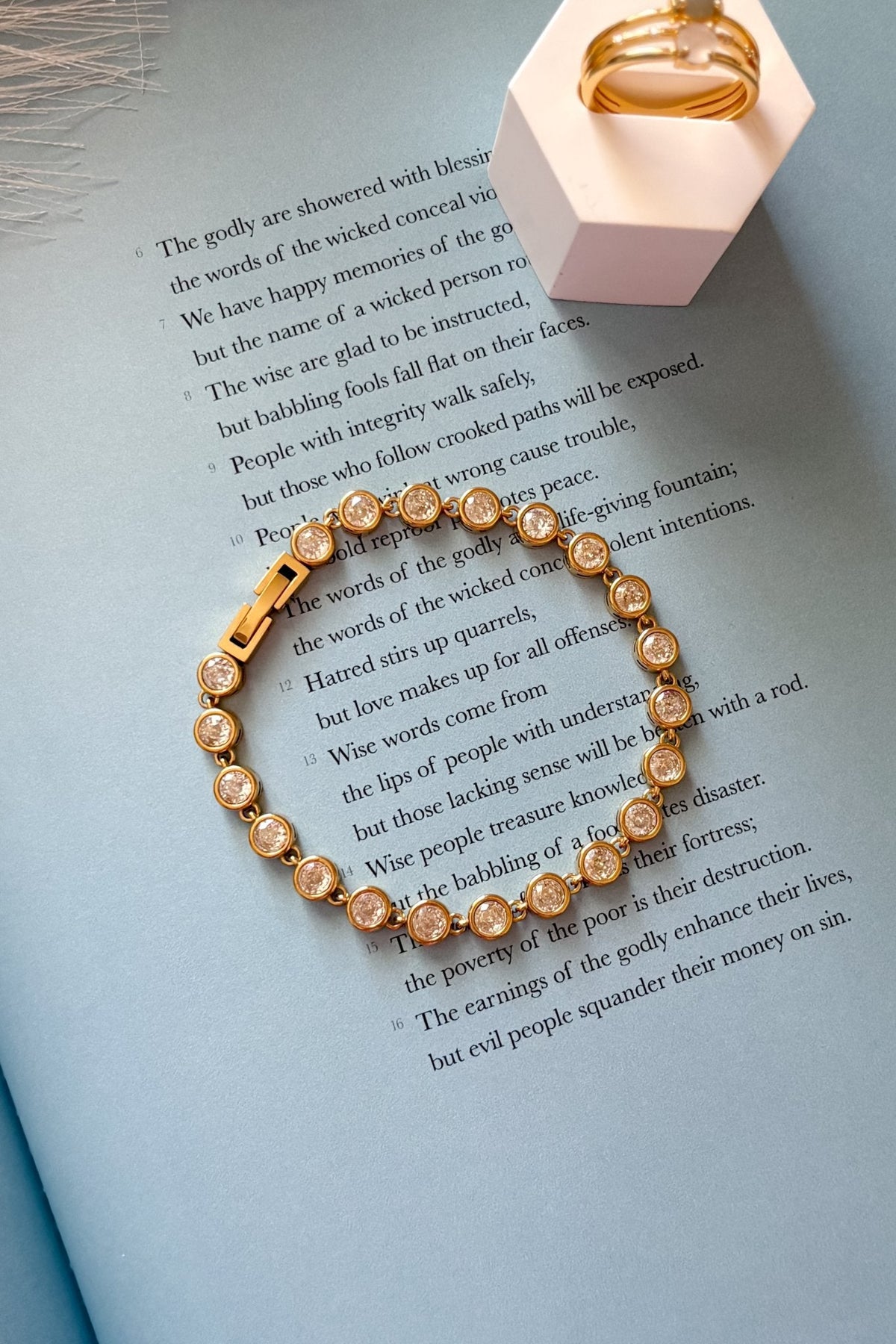 18k Gold Tennis Bracelet | Waterproof Jewelry - Women&#39;s Jewelry - Blooming Daily