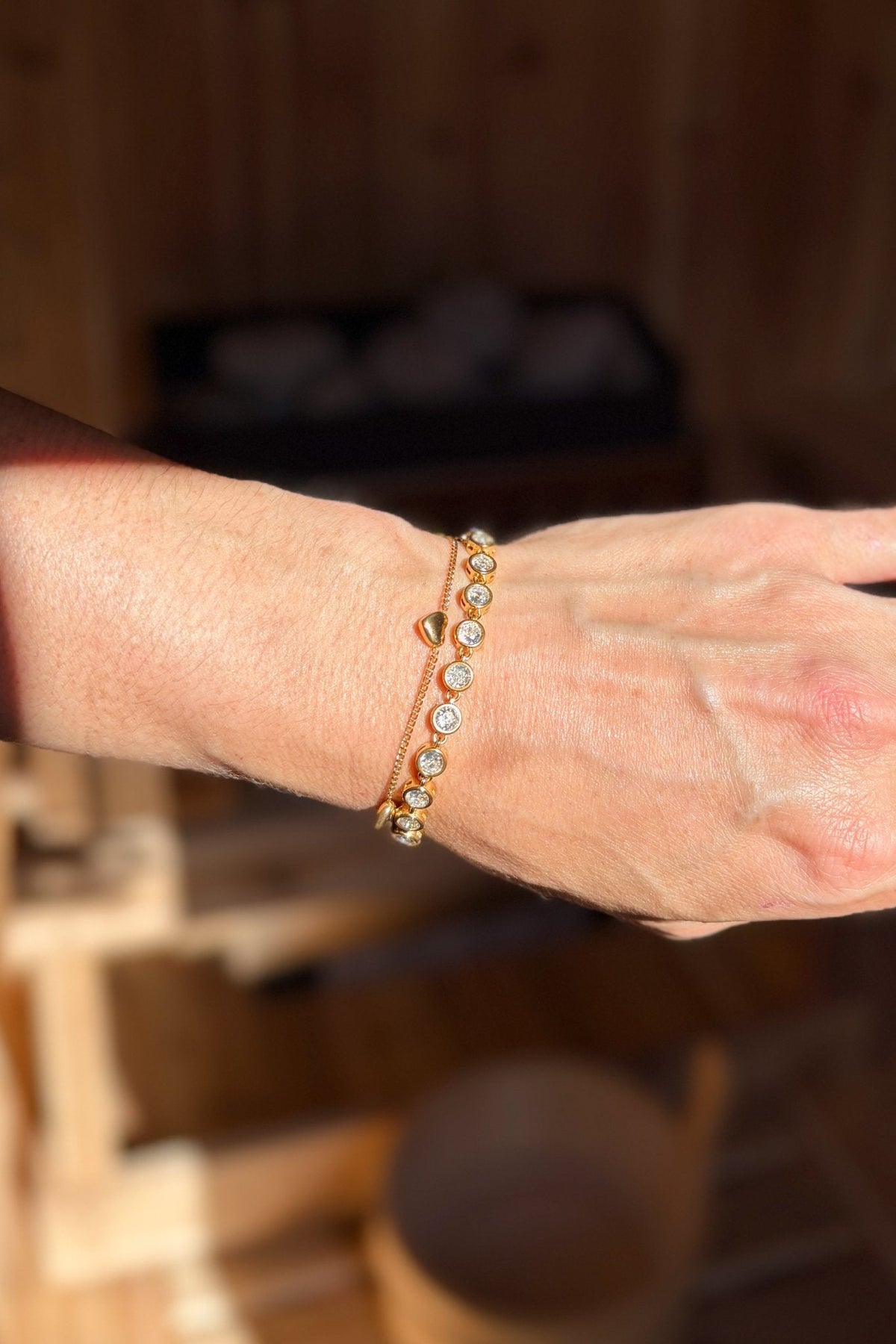 18k Gold Tennis Bracelet | Waterproof Jewelry - Women&#39;s Jewelry - Blooming Daily