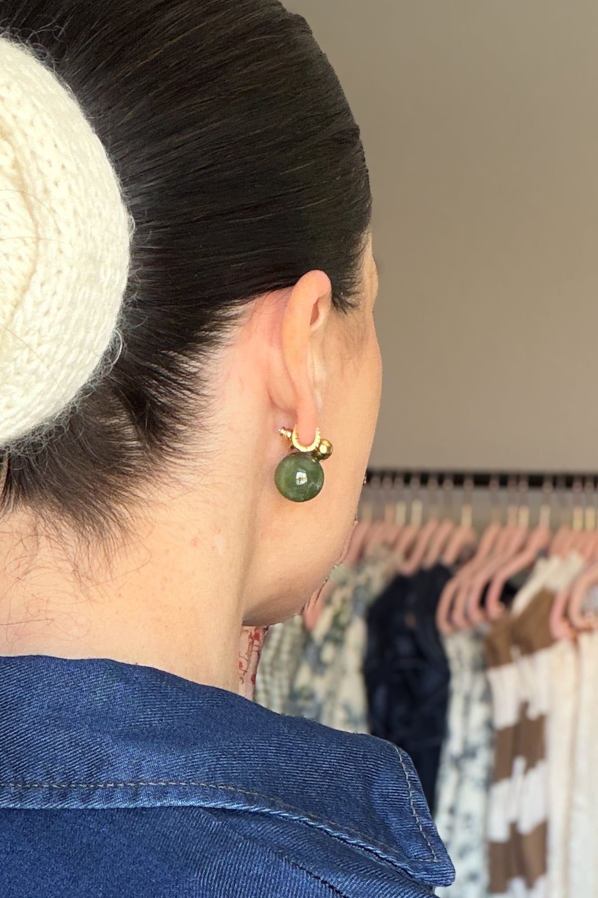 Green & Gold Drop Earrings