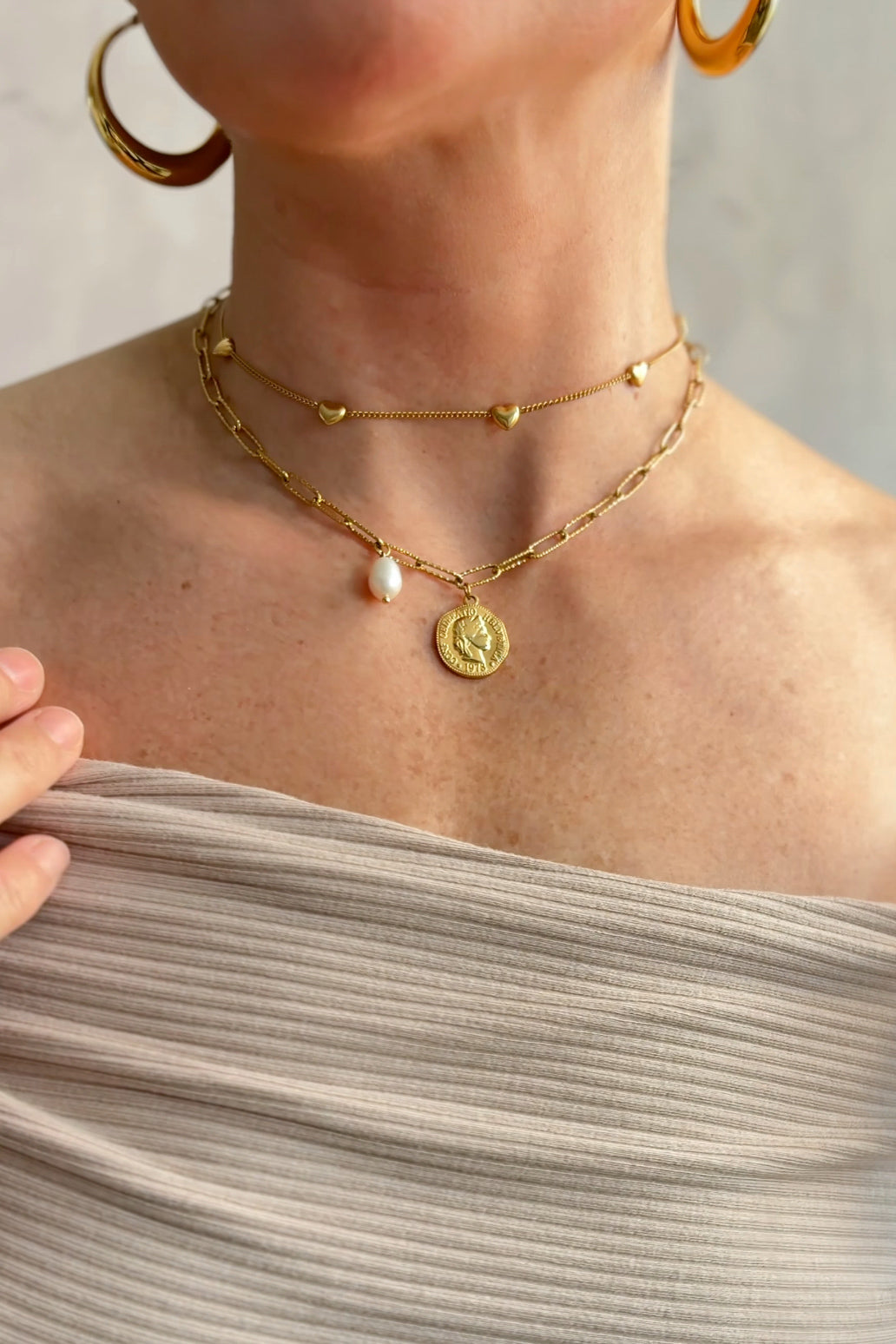 Gold Coin Statement Necklace | 18k Paperclip Chain - Women's Jewelry - Blooming Daily