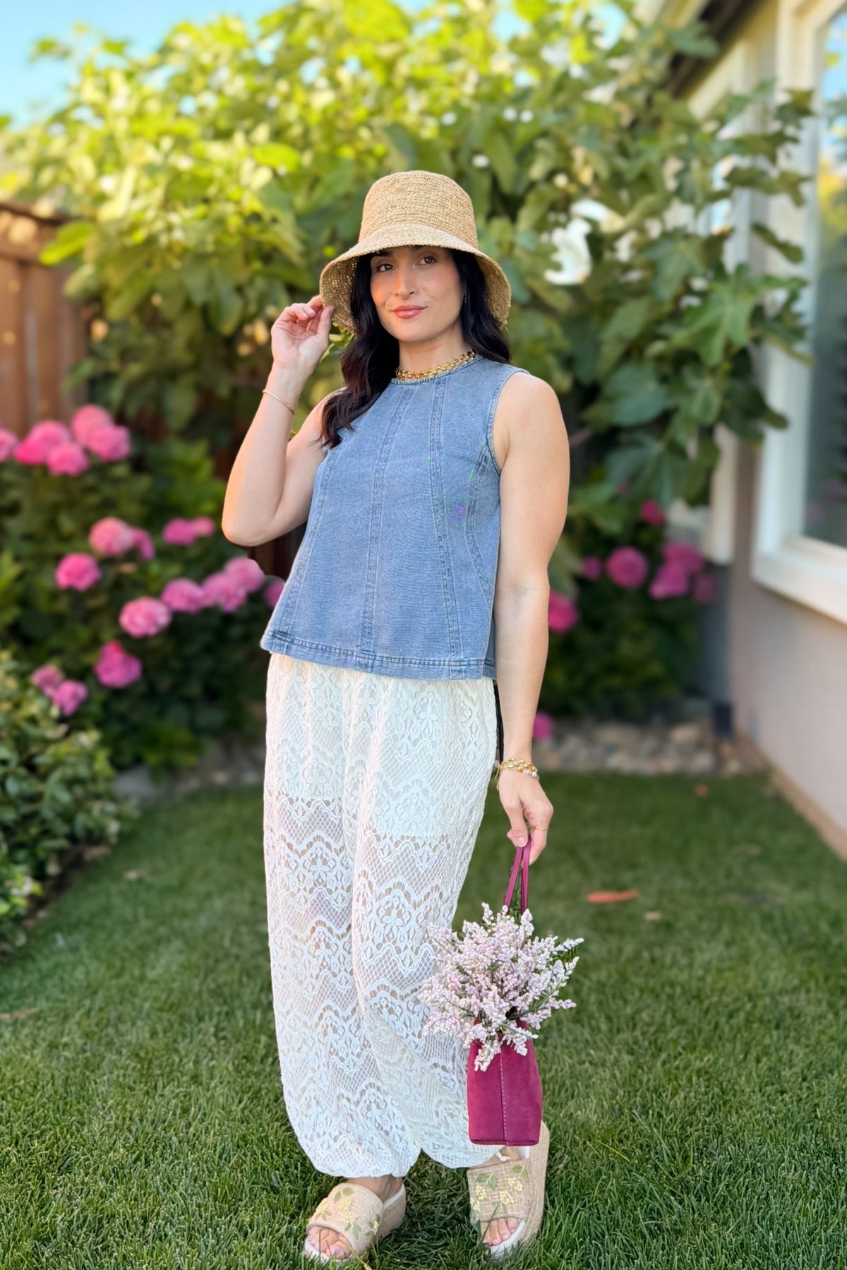 Blue Denim Swing Tank Top - Women's Shirts & Tops - Blooming Daily