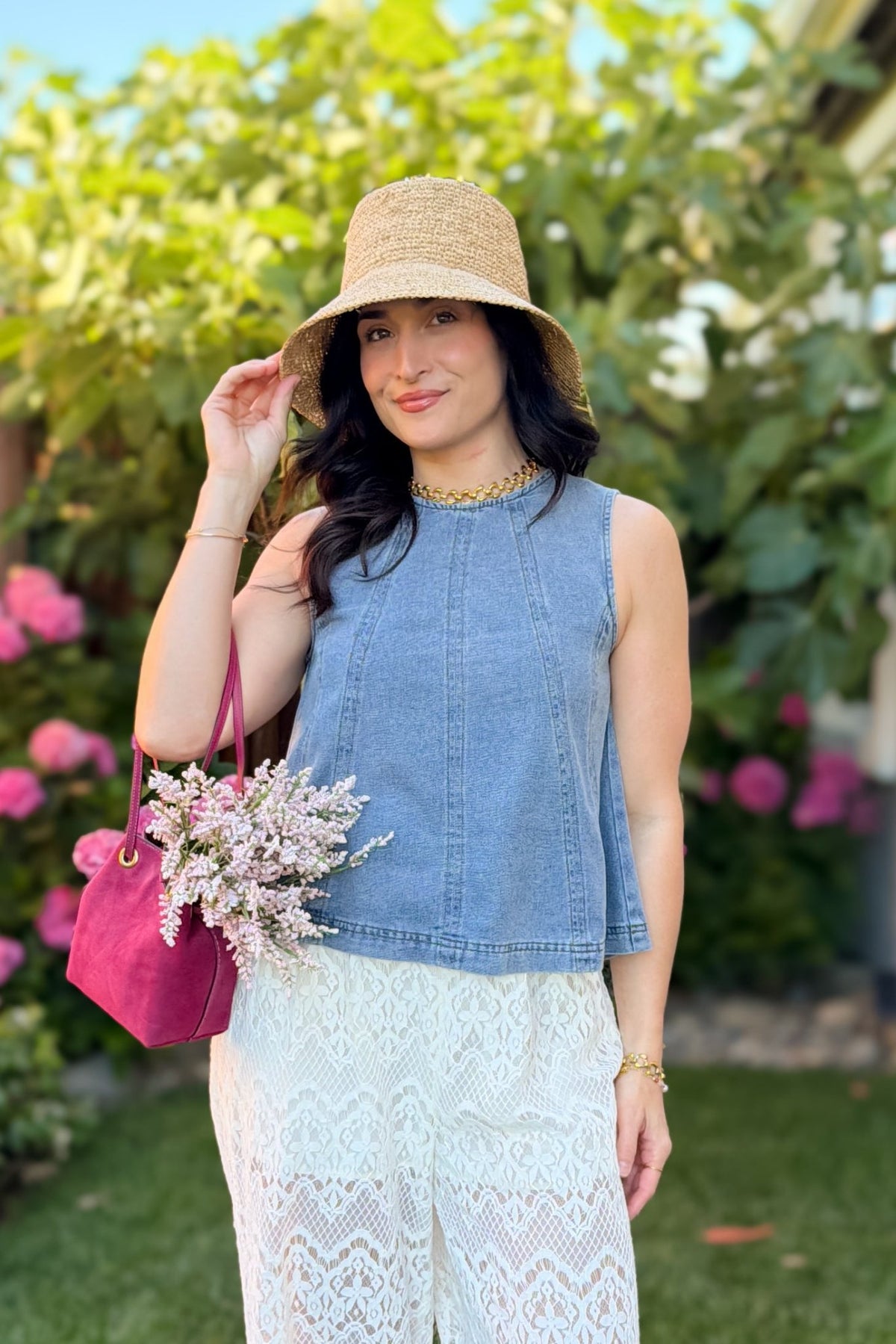 Blue Denim Swing Tank Top - Women's Shirts & Tops - Blooming Daily