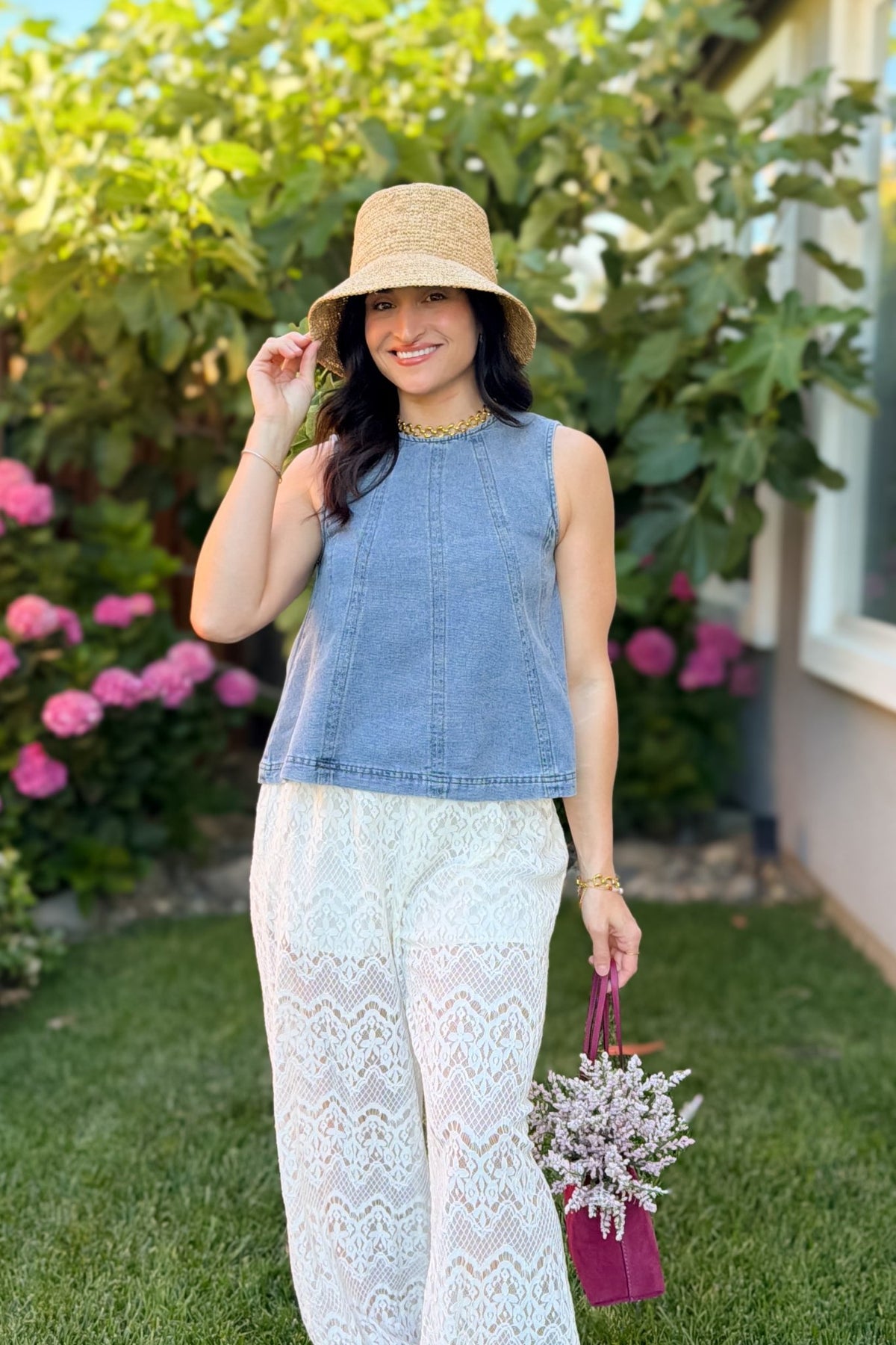 Blue Denim Swing Tank Top - Women's Shirts & Tops - Blooming Daily