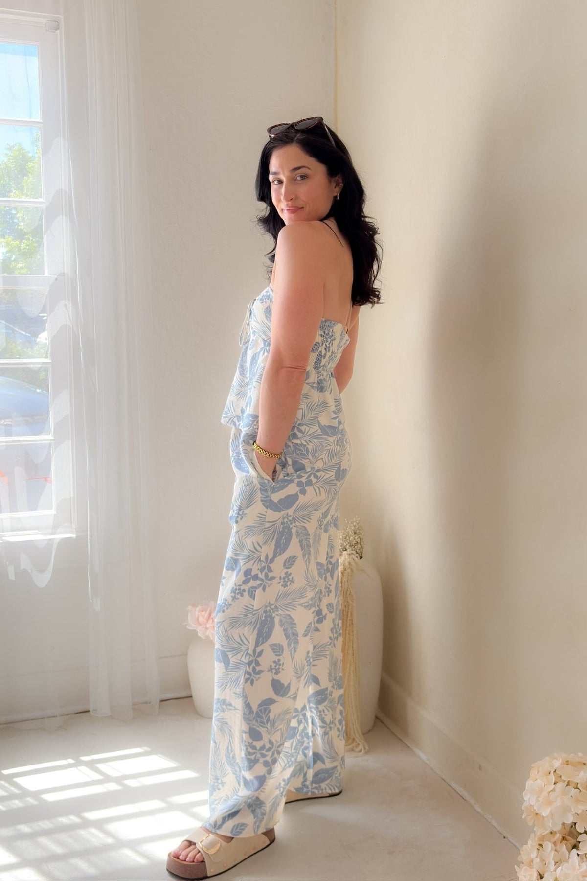 Blue Tropical Convertible Tube Top - Women's Shirts & Tops - Blooming Daily