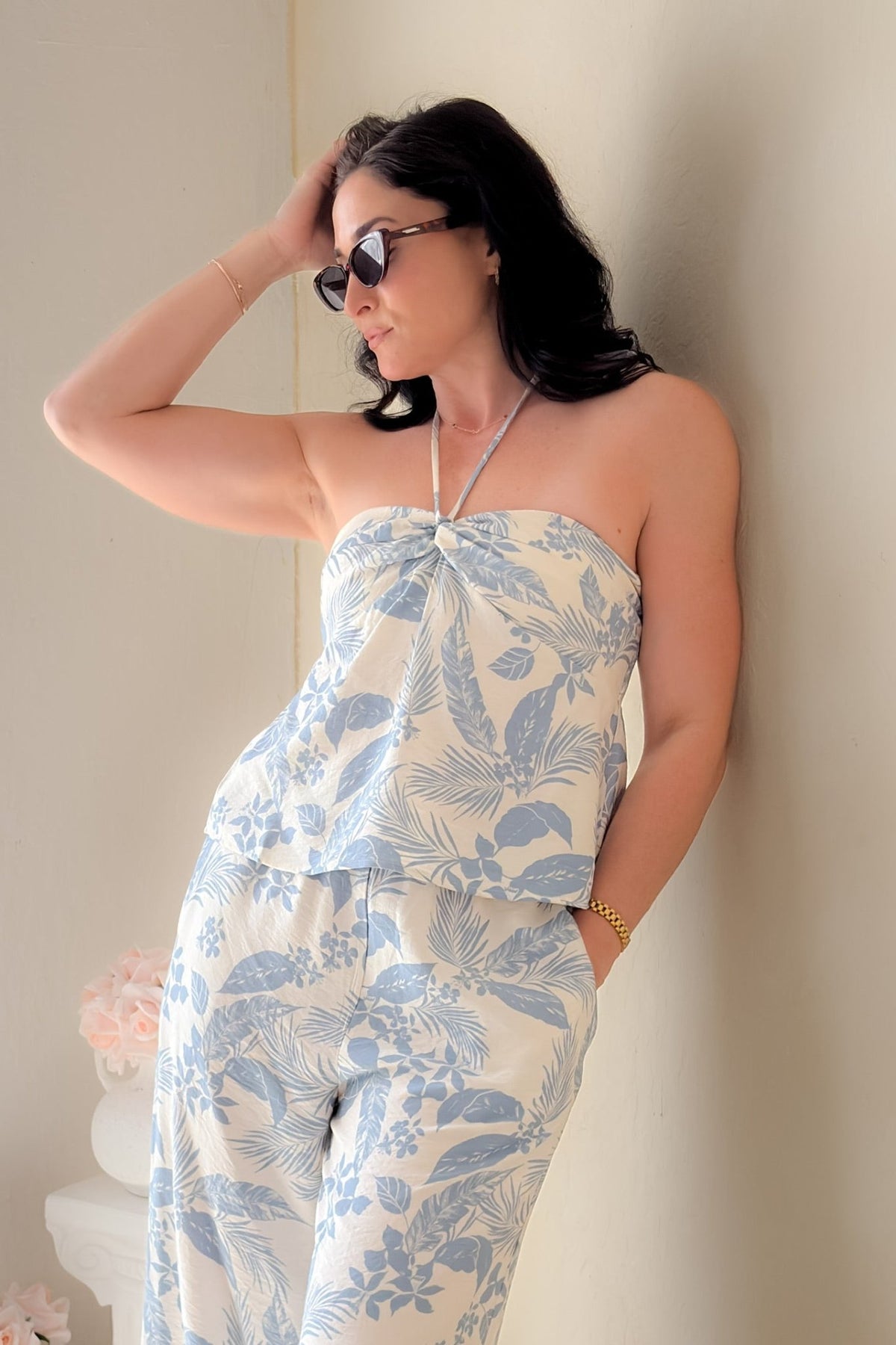 Blue Tropical Convertible Tube Top - Women's Shirts & Tops - Blooming Daily