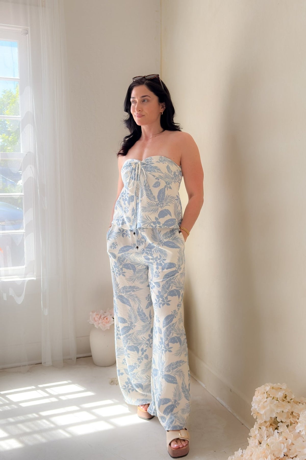 Blue Tropical Convertible Tube Top - Women's Shirts & Tops - Blooming Daily