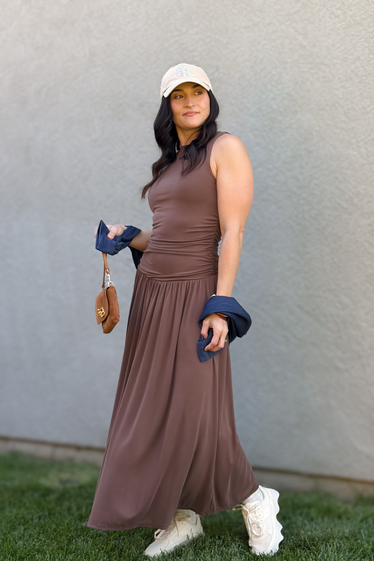 Chocolate Brown Sleeveless Maxi Dress