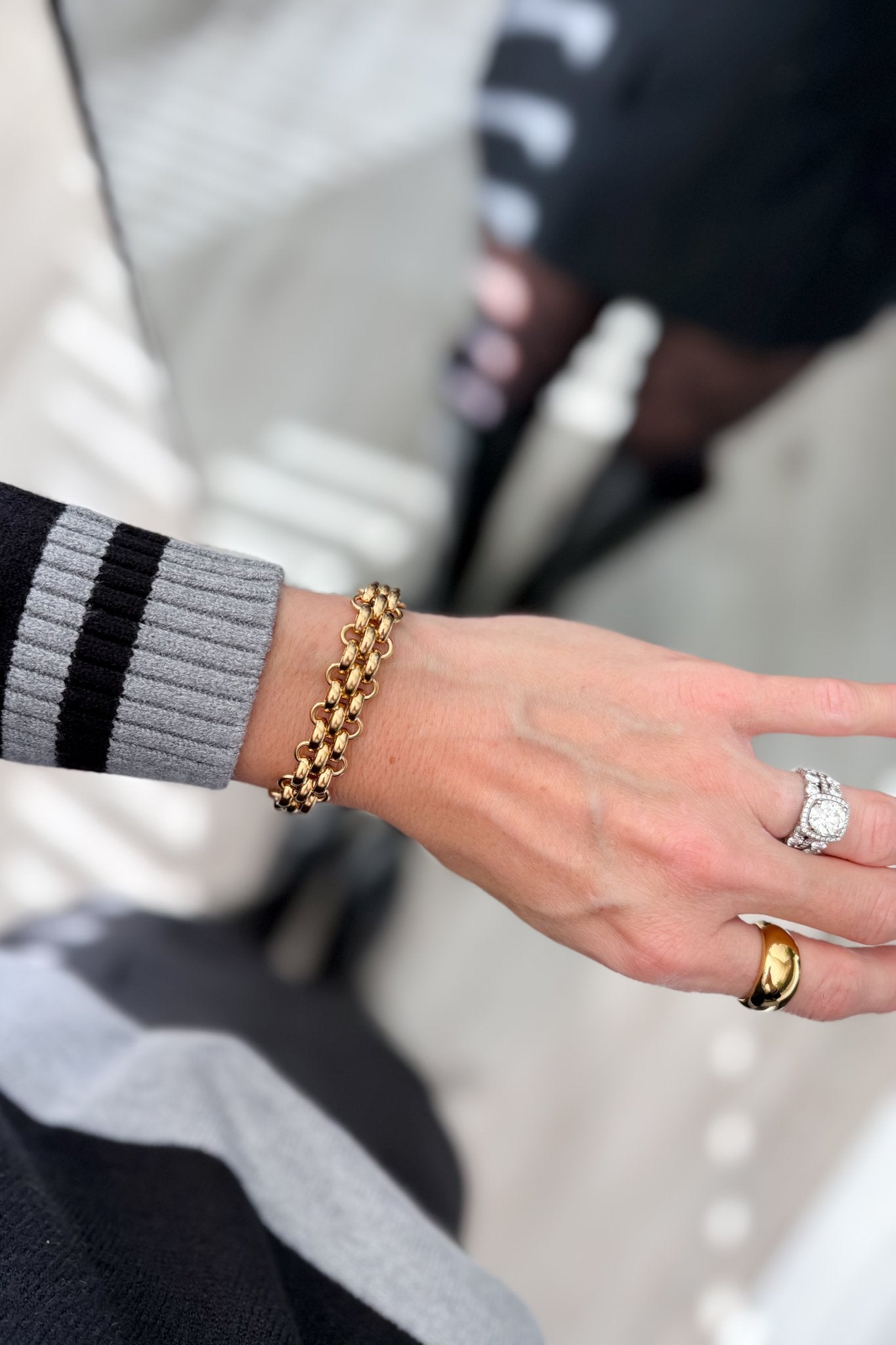 Chunky Gold Toggle Chain Bracelet – Double - Link Statement - Women's Jewelry - Blooming Daily