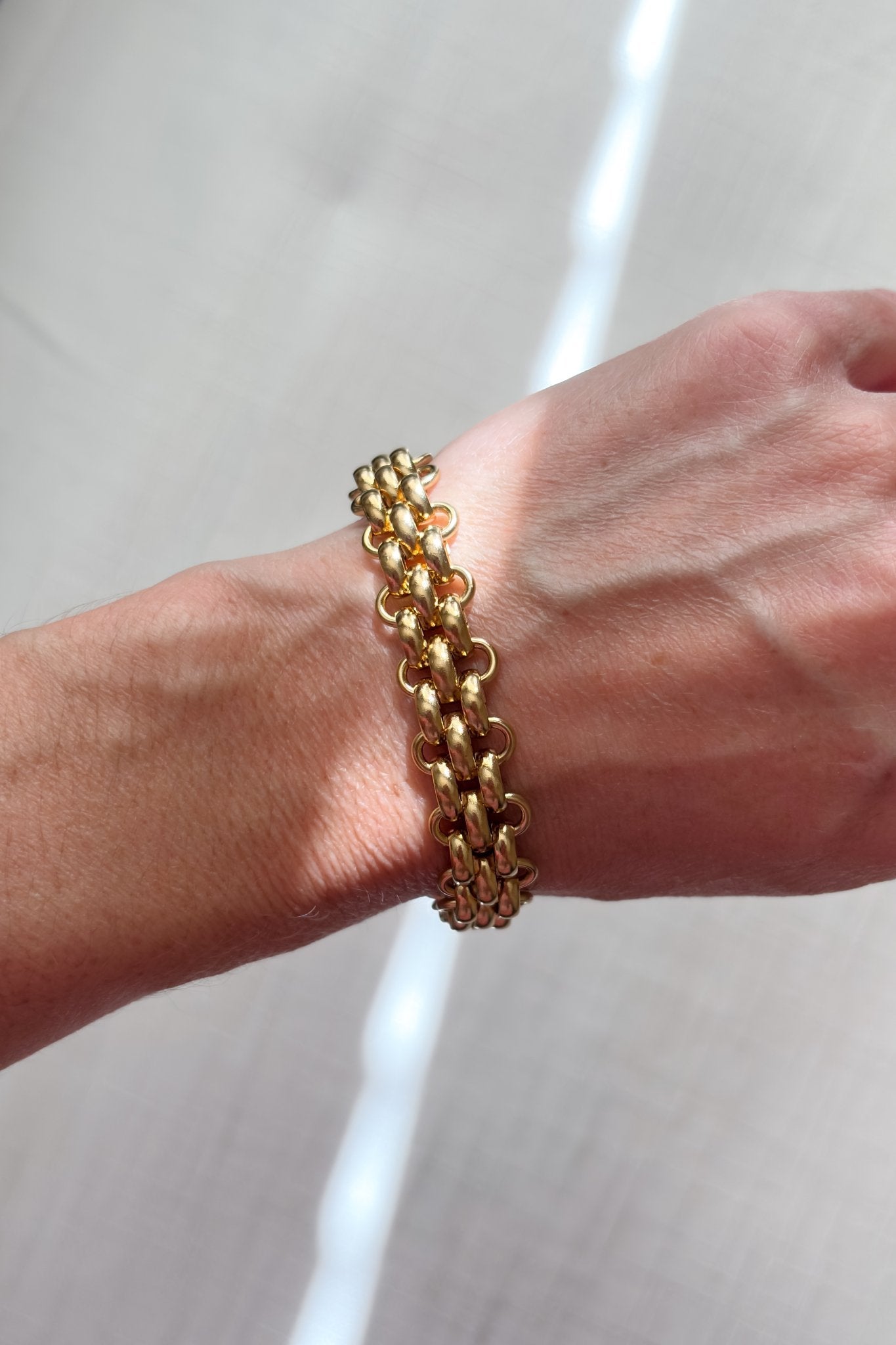 Chunky Gold Toggle Chain Bracelet – Double - Link Statement - Women's Jewelry - Blooming Daily