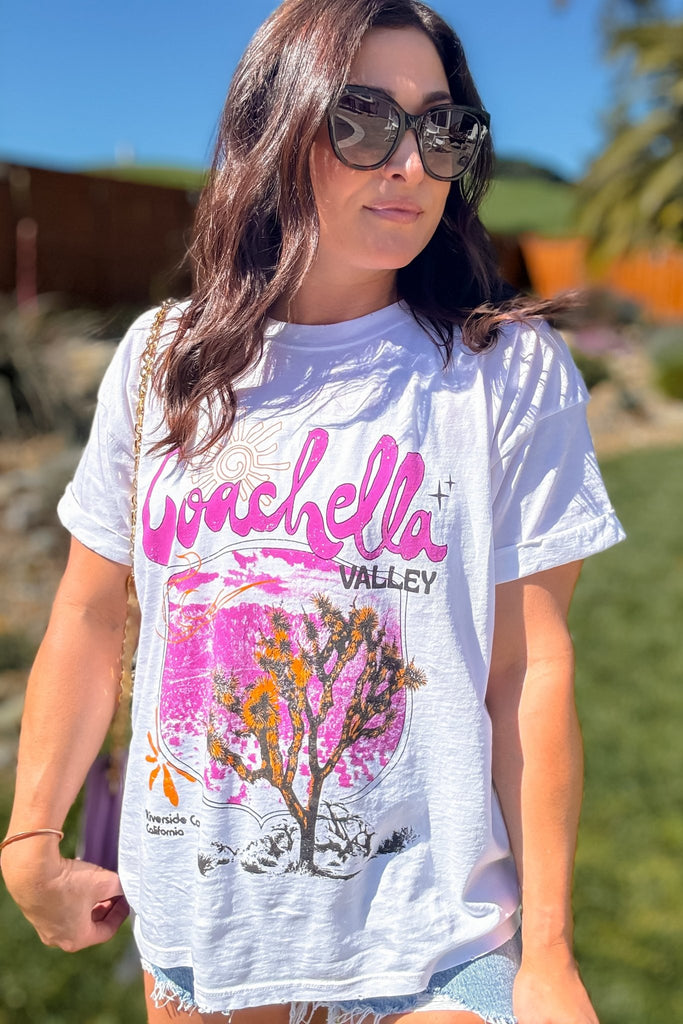 Girl Dangerous Coachella Boyfriend T-shirt - White - Blooming Daily