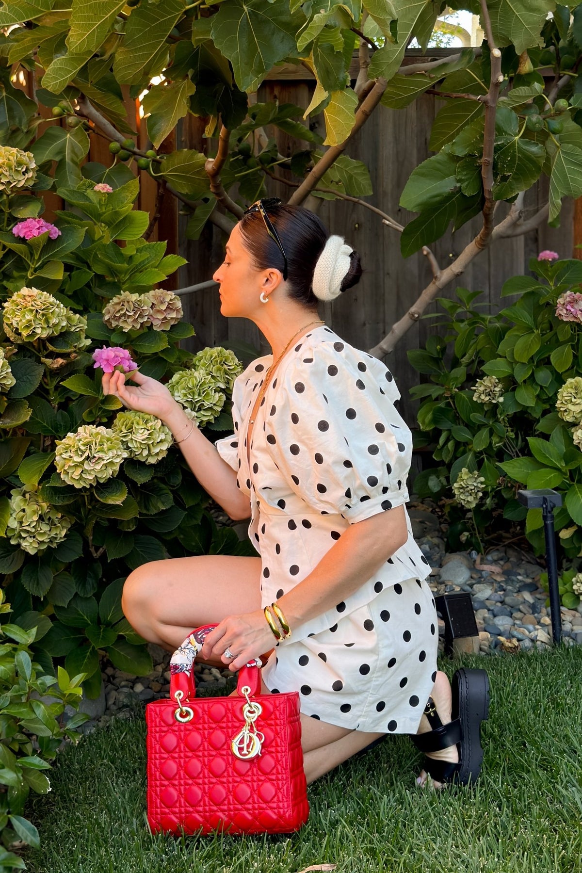 Cream Polka Dot Short Set - Women's Outfit Sets - Blooming Daily