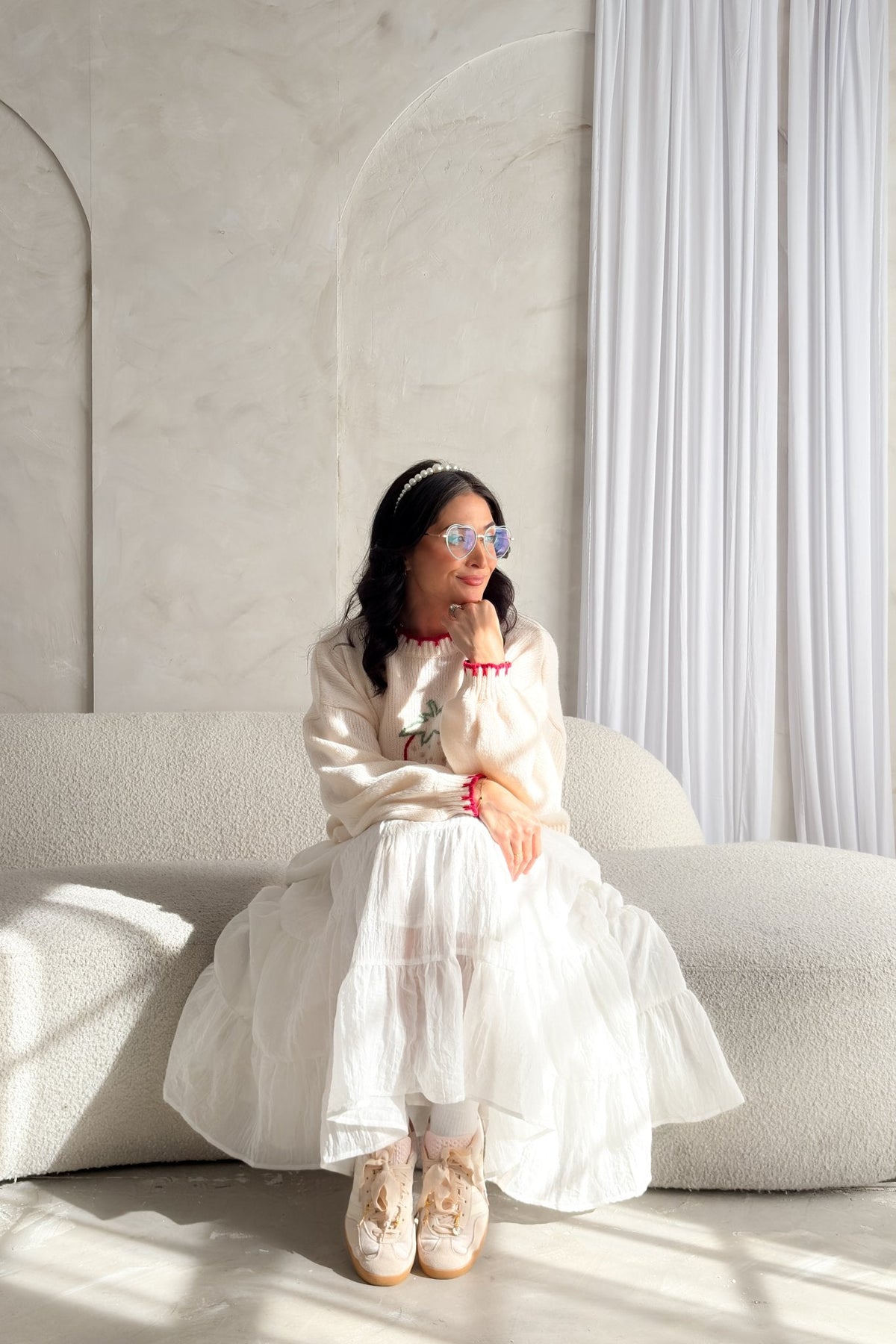 Crinkle Tiered Maxi Skirt – White - Women's Skirts - Blooming Daily