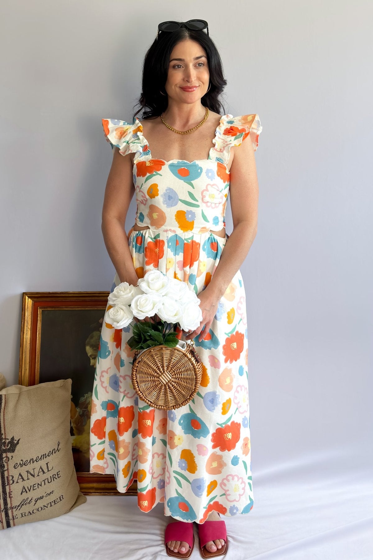 Floral Print Cutout Maxi Dress | Sofie The Label - Women&#39;s Dresses - Blooming Daily