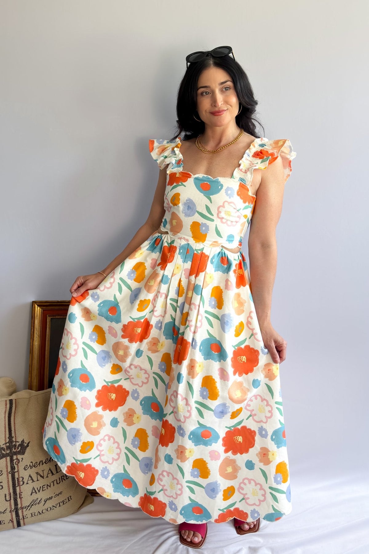 Floral Print Cutout Maxi Dress | Sofie The Label - Women&#39;s Dresses - Blooming Daily