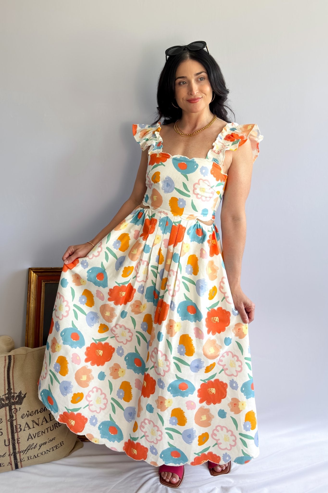 Floral Print Cutout Maxi Dress | Sofie The Label - Women's Dresses - Blooming Daily