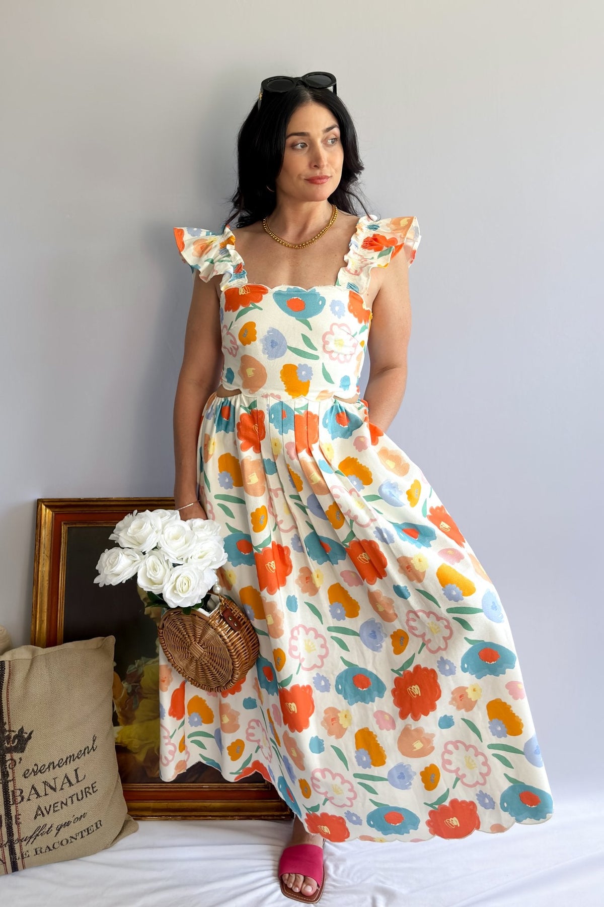 Floral Print Cutout Maxi Dress | Sofie The Label - Women&#39;s Dresses - Blooming Daily
