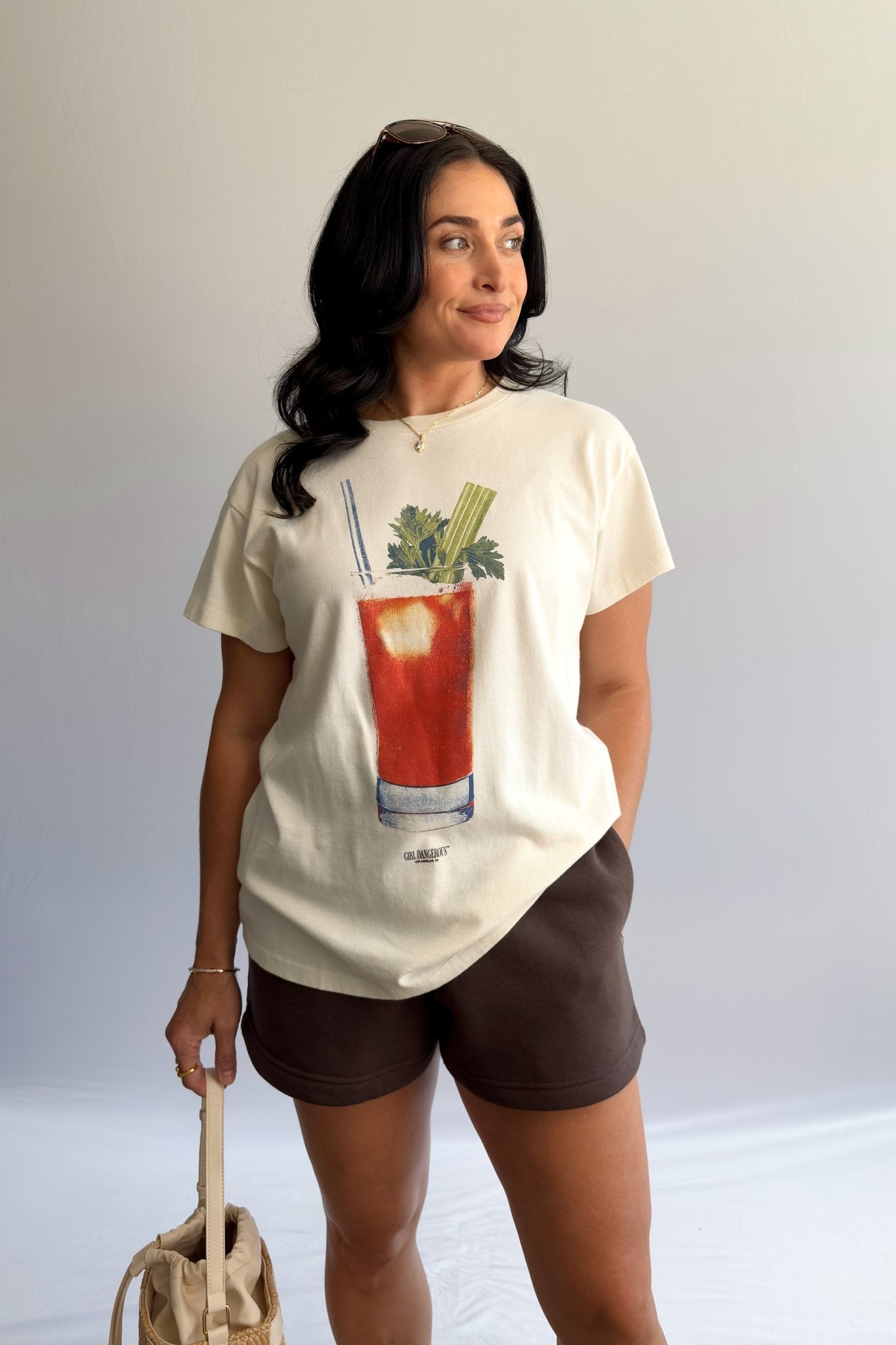 Girl Dangerous Women’s Bloody Mary Graphic T-Shirt – Ivory - Women's Shirts & Tops - Blooming Daily