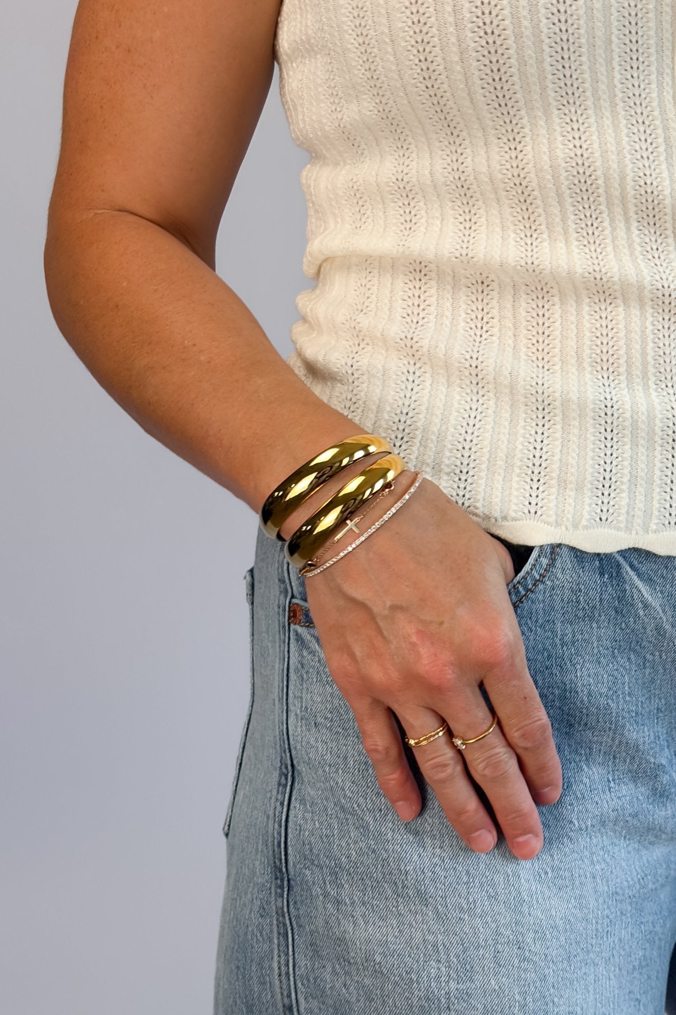 Gold Cuff Bracelet | Non - Tarnish Stainless Steel Jewelry | Ladies Bracelet 18k Gold - Women's Jewelry - Blooming Daily