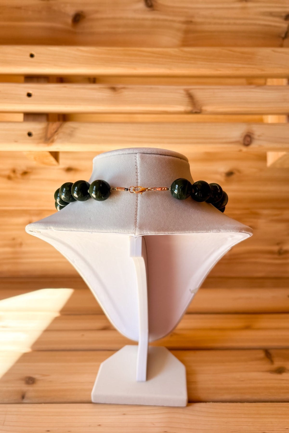 Green Beaded Statement Necklace – Chunky Necklace - Women's Jewelry - Blooming Daily