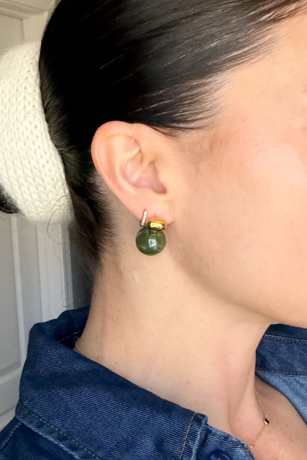 Green & Gold Drop Earrings - Women's Jewelry - Blooming Daily
