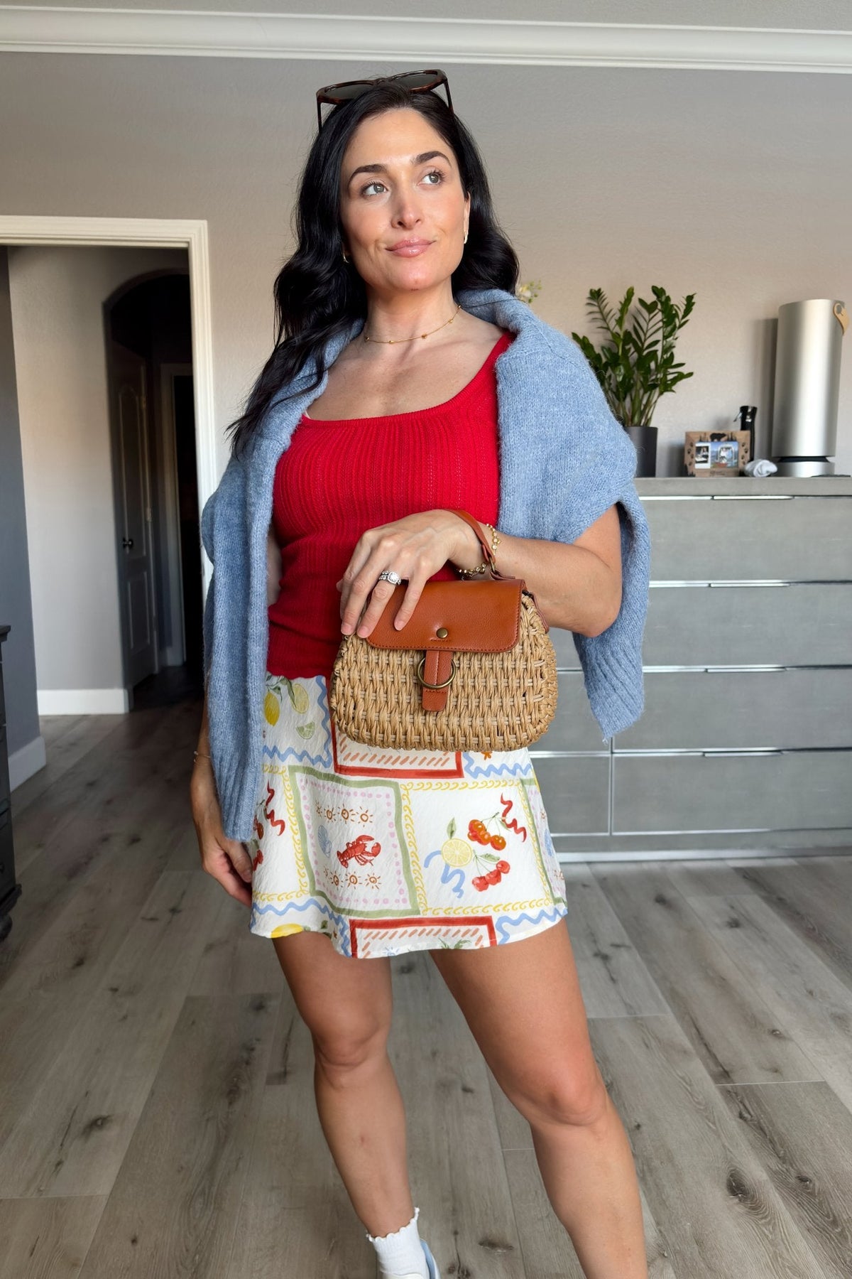 Harbor Woven Straw Crossbody | Boho Convertible Bag with Top Handle - Women&#39;s Handbag - Blooming Daily