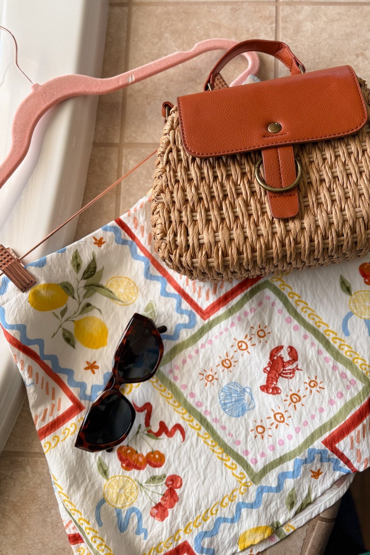 Harbor Woven Straw Crossbody | Boho Convertible Bag with Top Handle - Women&#39;s Handbag - Blooming Daily