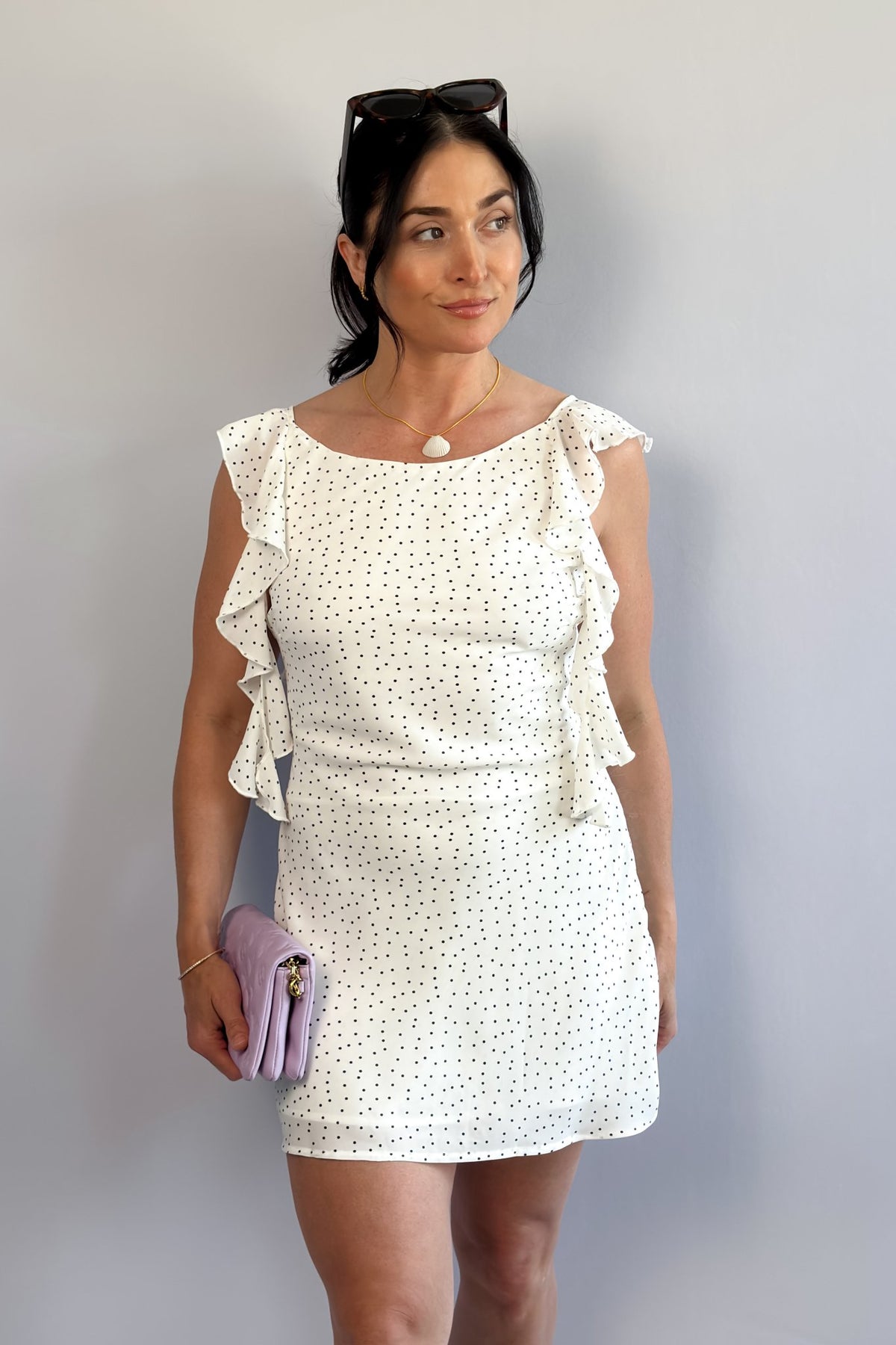 White Polka Dot Tea Dress