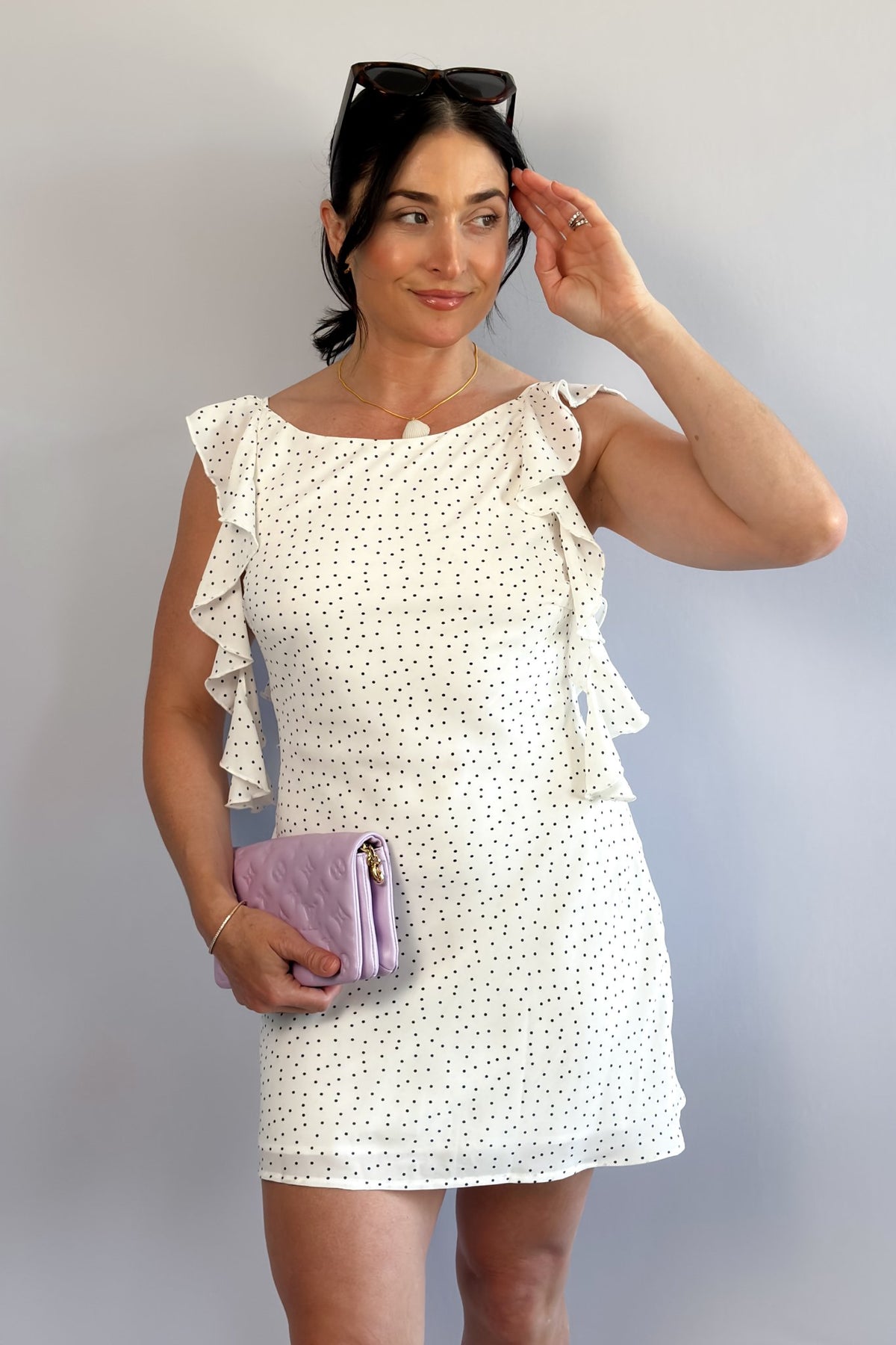 White Polka Dot Tea Dress