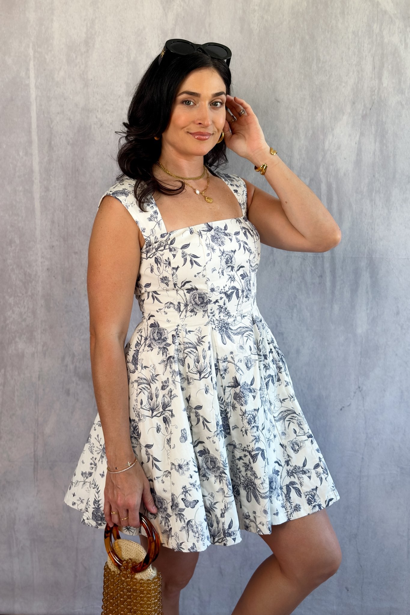 Isabella Floral Mini Dress | Fit and Flare Jumper Dress - Women's Dresses - Blooming Daily