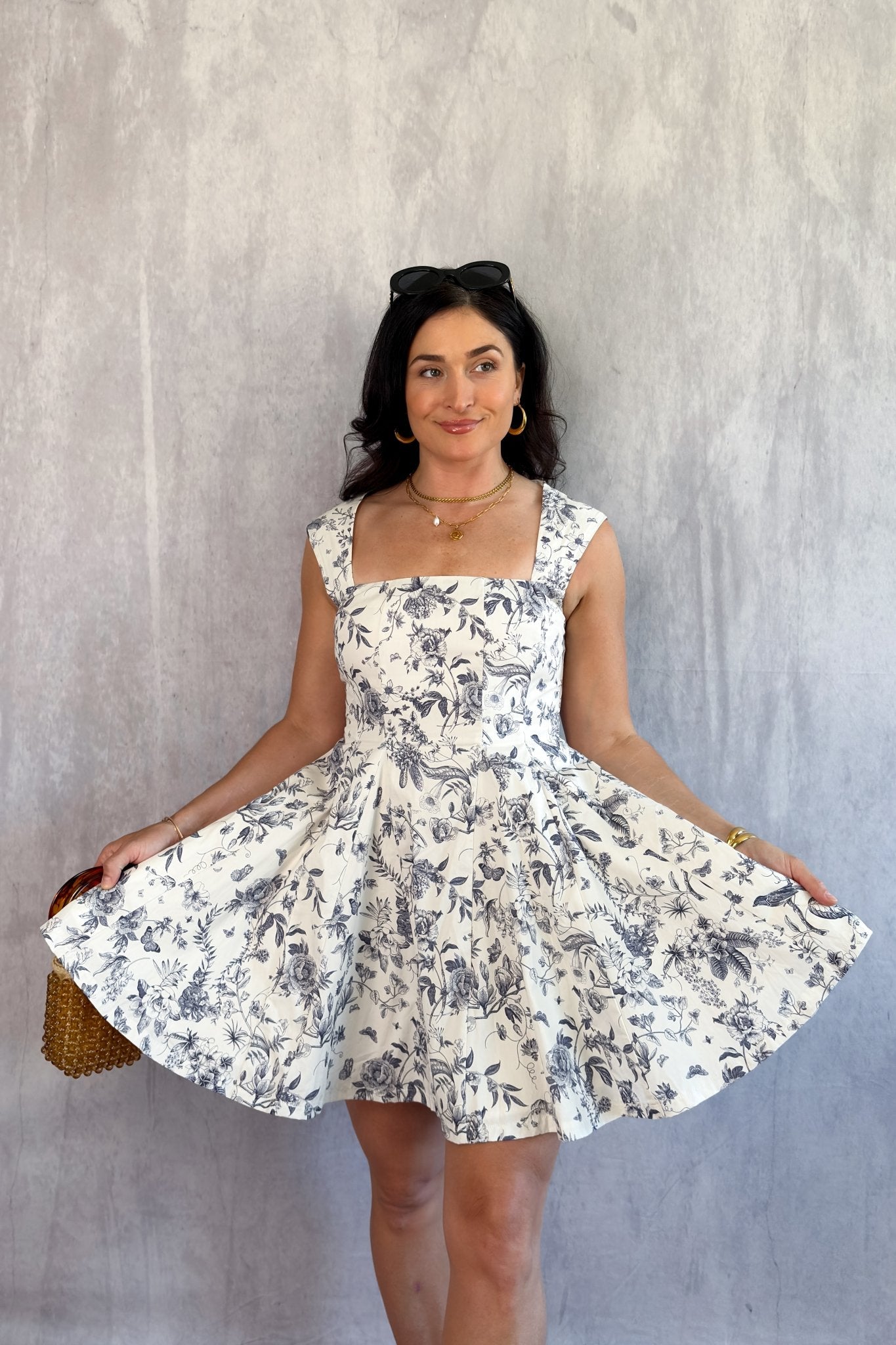 Isabella Floral Mini Dress | Fit and Flare Jumper Dress - Blooming Daily Isabella Floral Mini Dress | Fit and Flare Jumper Dress - Blooming Daily