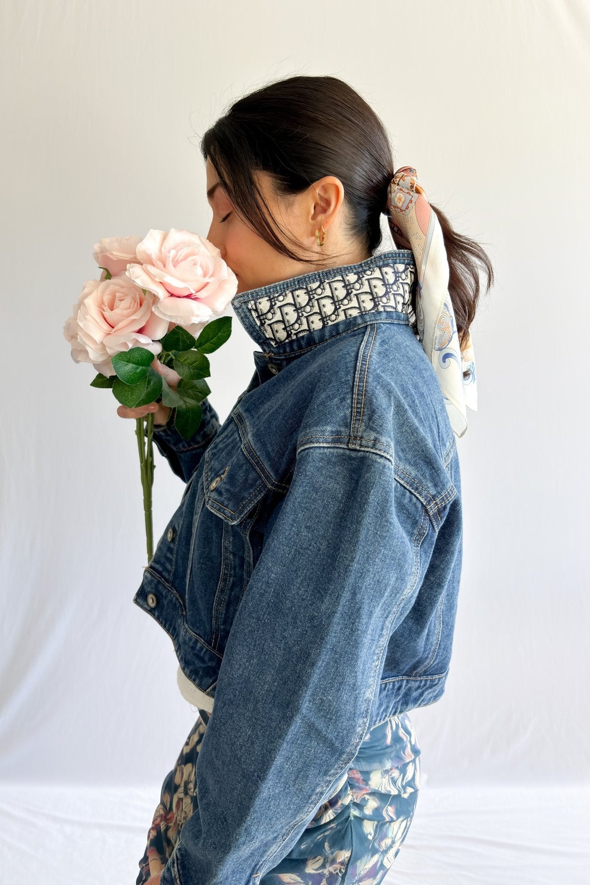 Jean Jacket Custom Design Dark Wash Denim - Women&#39;s Jacket - Blooming Daily