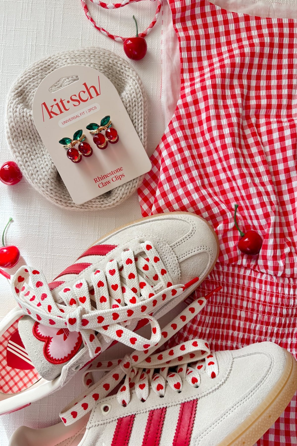 Kitsch Cherry Mini Rhinestone Claw Clips (2 - Pack) - Women's Hair Accessories - Blooming Daily