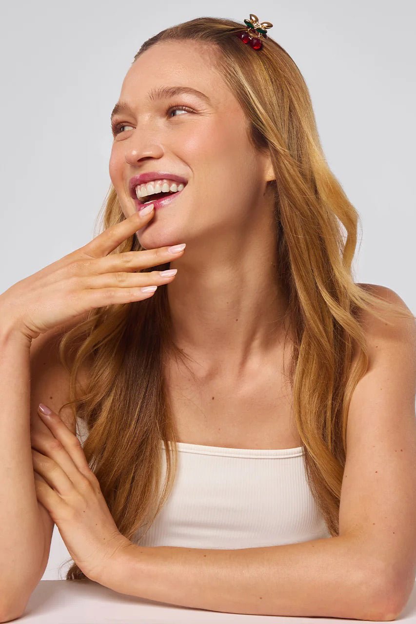 Kitsch Cherry Mini Rhinestone Claw Clips (2 - Pack) - Women's Hair Accessories - Blooming Daily