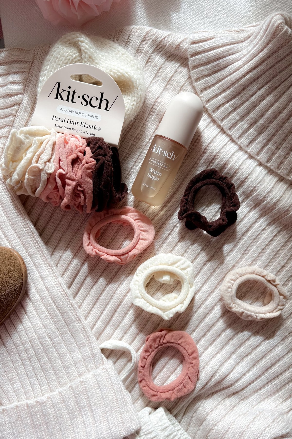 Kitsch Petal Hair Elastics – Blush Neutral 10 Pack - Women's Hair Accessories - Blooming Daily