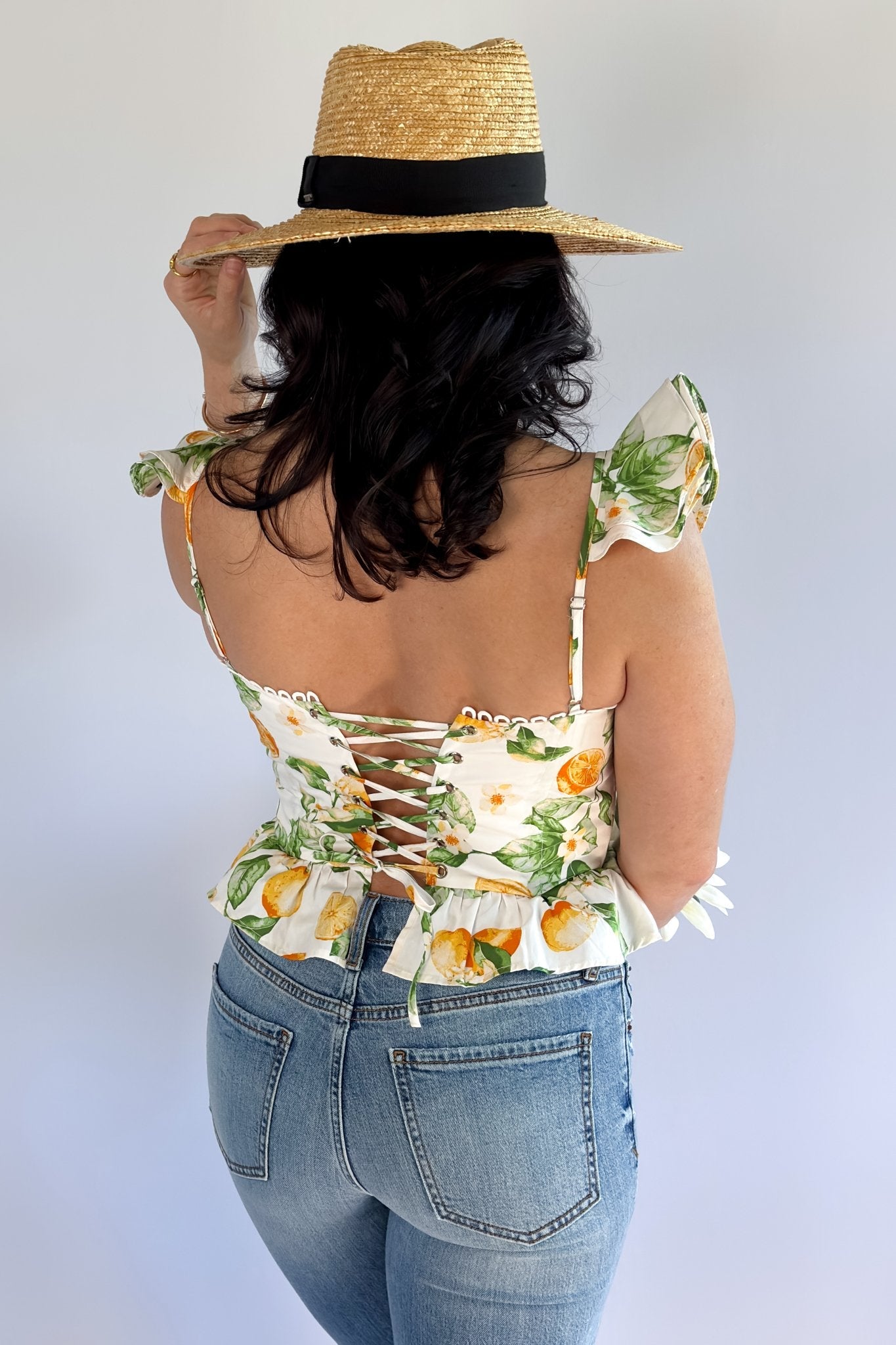 Lemon Corset Top | Dressy Summer Tank Tops - Women's Shirts & Tops - Blooming Daily