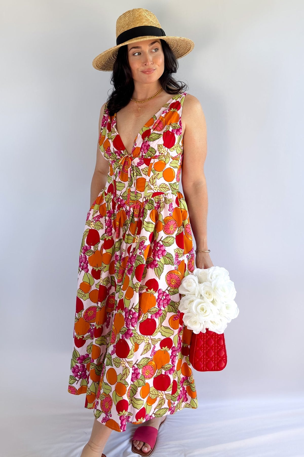 Midi Length Cotton Summer Dresses | Corset Dress - Women&#39;s Dresses - Blooming Daily